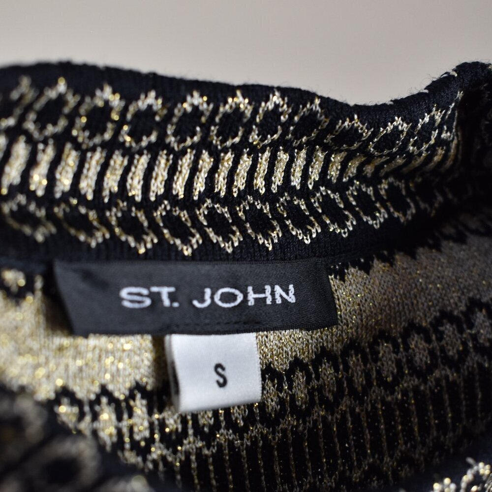St. John Knit Sleeveless Mockneck Stripe Top - S - Picture 9 of 10